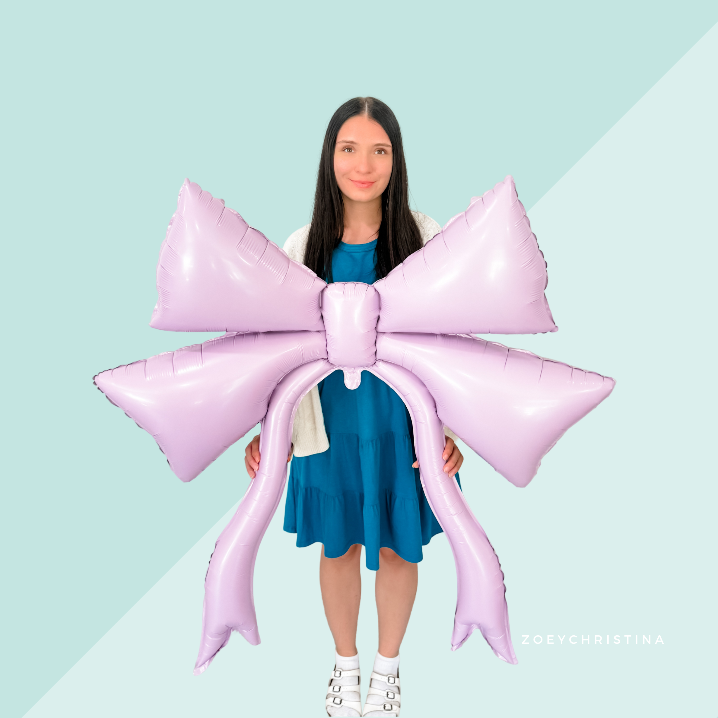 Zoey Christina - Vendita all'ingrosso A palloncino - Palloncino in Foil a Forma di Fiocco Oversize – 119 cm x 119 cm – Solo Riempimento ad Aria9