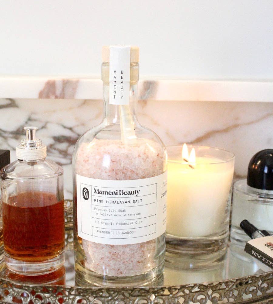 Mameni Beauty - Wholesale Bath Soak/Milk - “Compassion” Pink Himalayan Salt Soak4