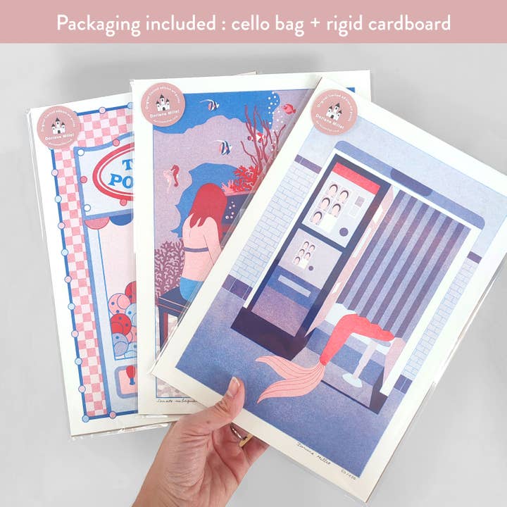 Doriane Millet - Wholesale Art Print - The Unknown (saturated colors version) | Risograph A45