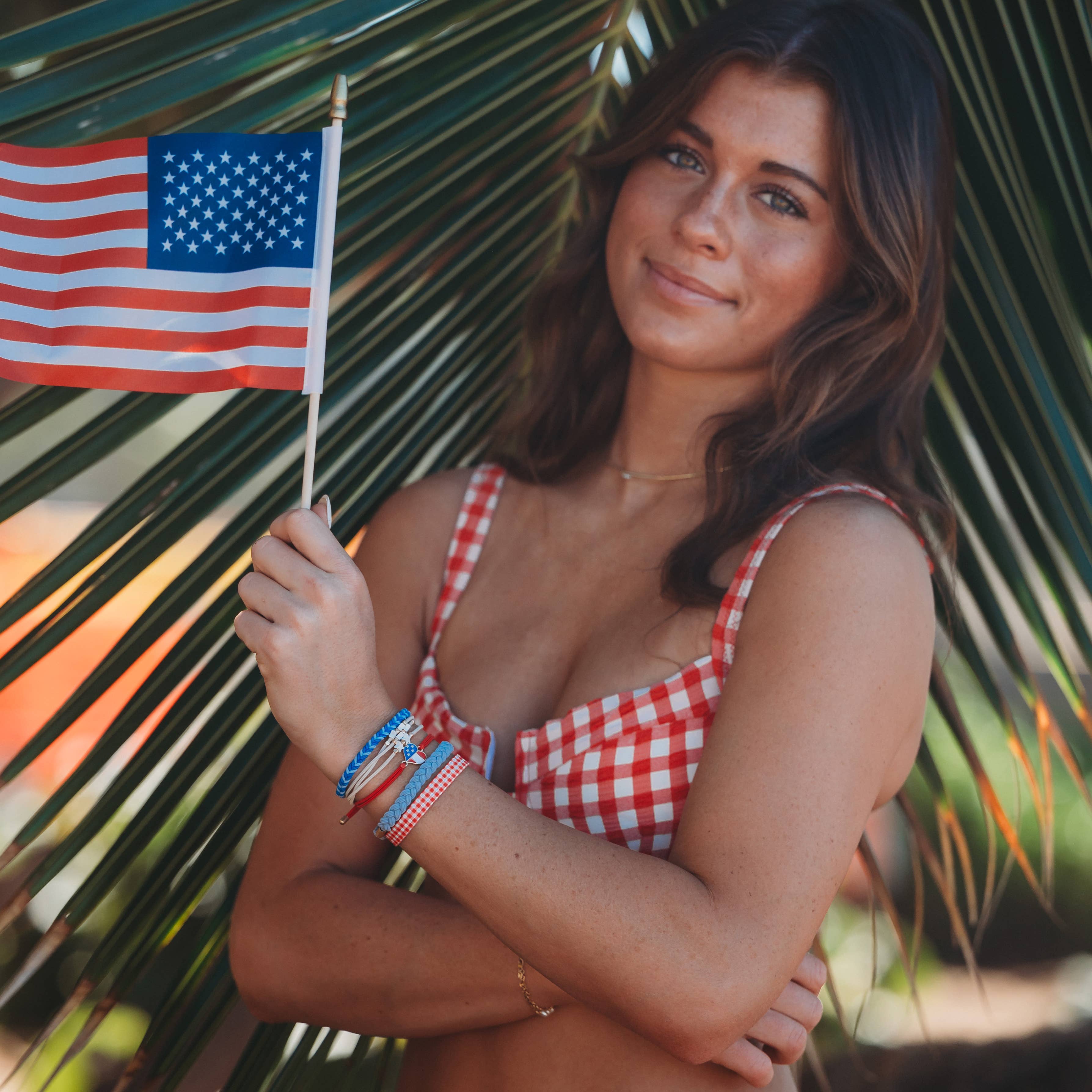 K'lani hair tie bracelets - Wholesale Jewelry Set - "Free" Patriotic Red, White and Blue Hair Tie Bracelet1