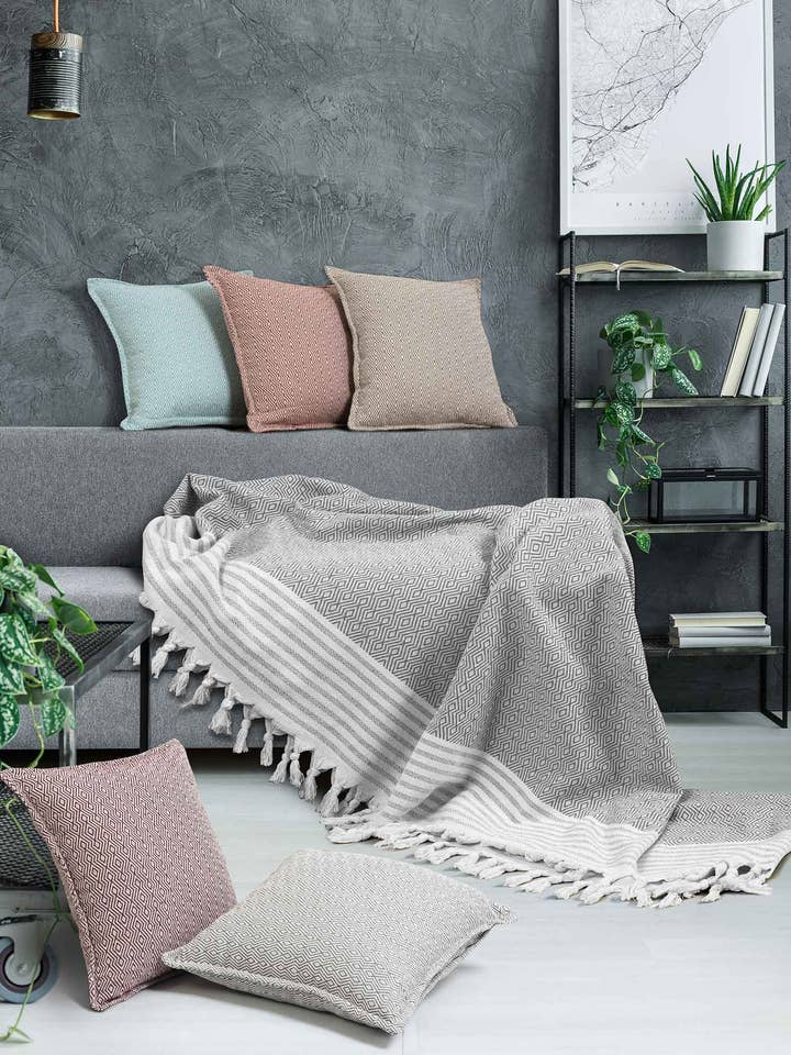 Soffa Pläd Tält Grå för wholesale av MADI