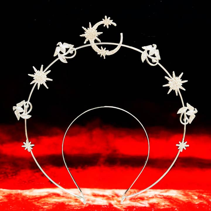 Happy Dream Gifts - Wholesale Feestmuts/hoed/kroon - Goddess Halo Crown, hoofdband met zilveren ster, kroon voor vogelliefhebbers6