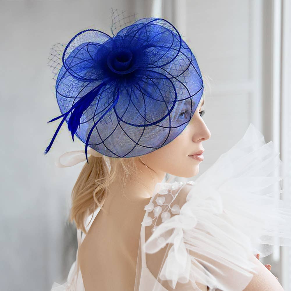 Sensibling Corp. - Vente Chapeau bibi – femme - Fascinateur / Bandeau en maille de plumes et fleurs0