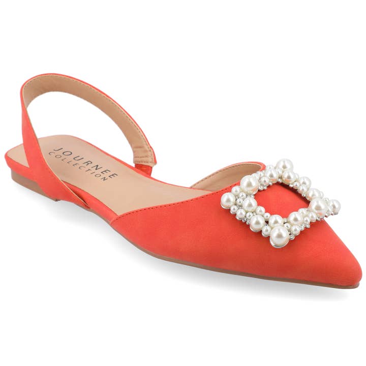 Journee - Wholesale Flats - Women's - Hannae Slingback Flats In Faux Raffla5