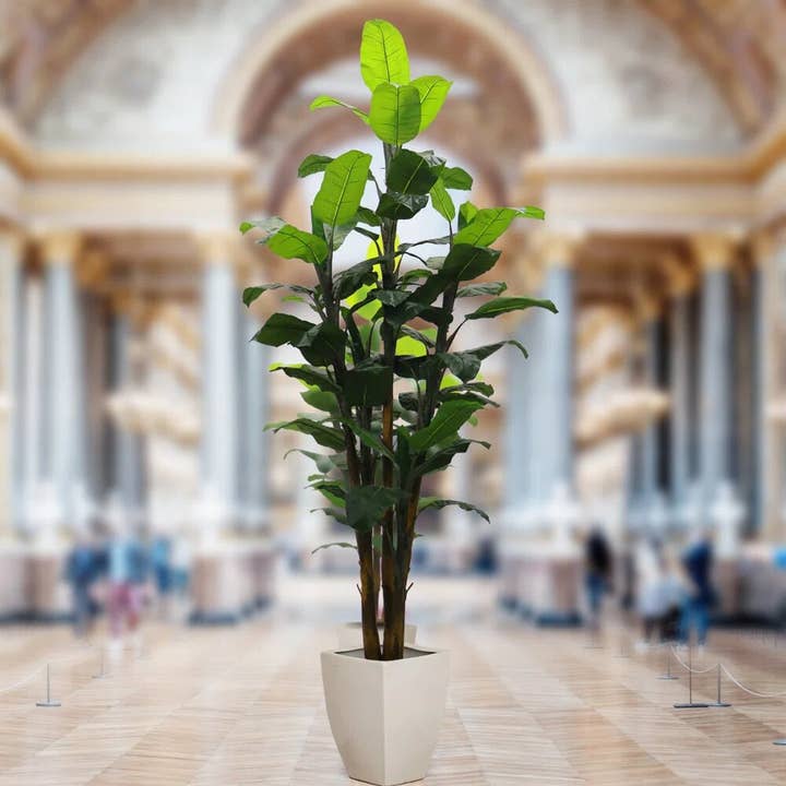 Larksilk - Wholesale Artificial Plant - Artificial 84-Inch Faux Banana Tree With Black Pot