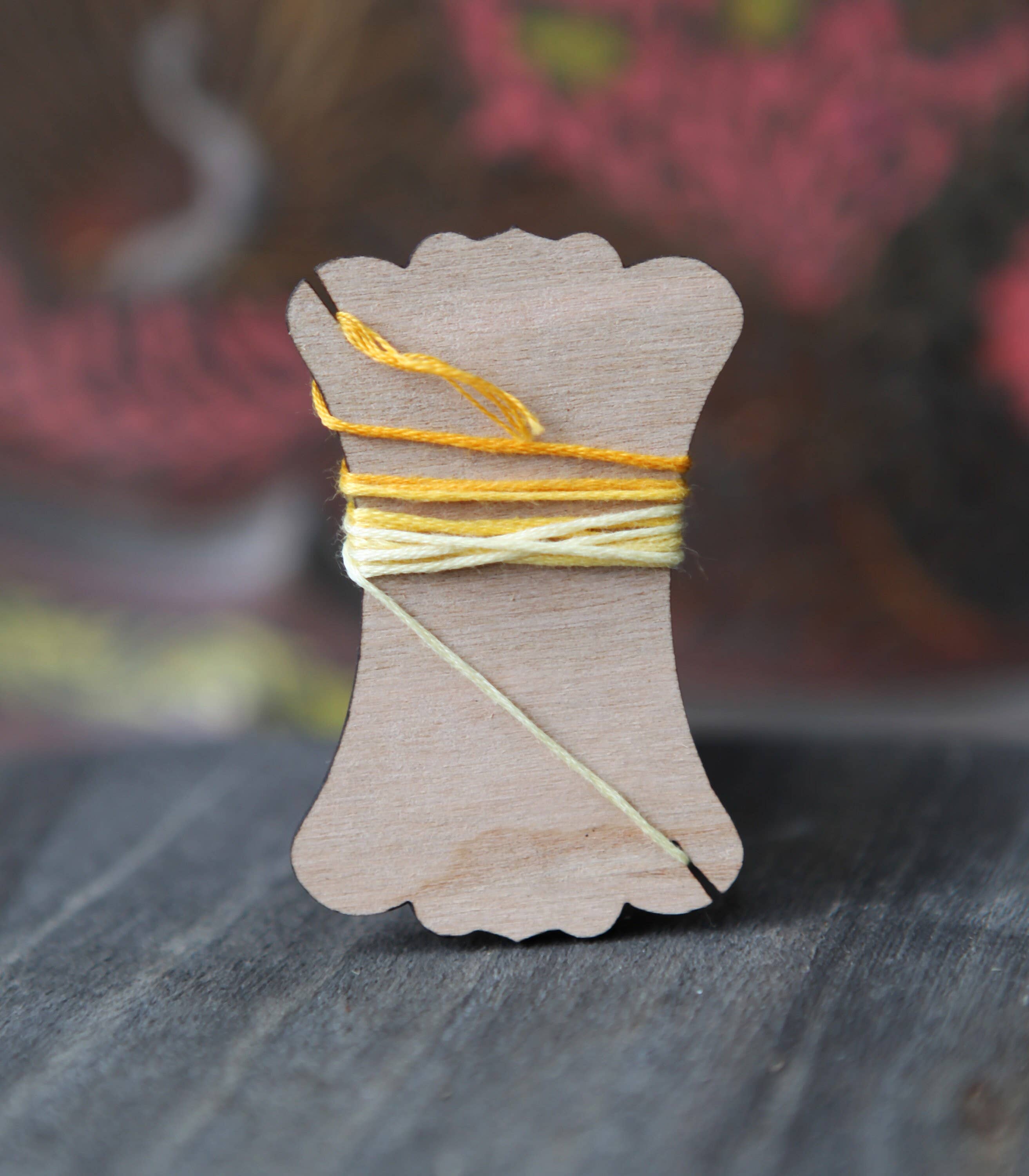 Sunrise Grove - Wholesale Embroidery/Cross Stitch Supplies - Cherry Wood Plumeria Embroidery Floss Thread Card Winder6