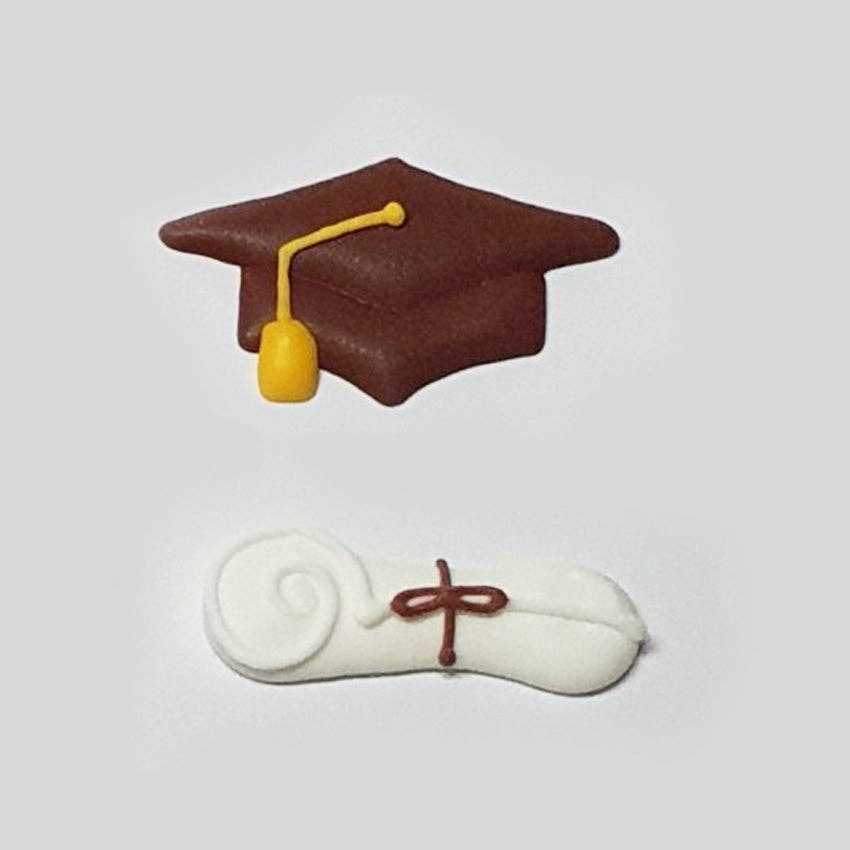 Summitbaking - Wholesale Decorating Tool - Graduation Hat/Cap and Diploma: Burgundy Set, Royal Icing De9