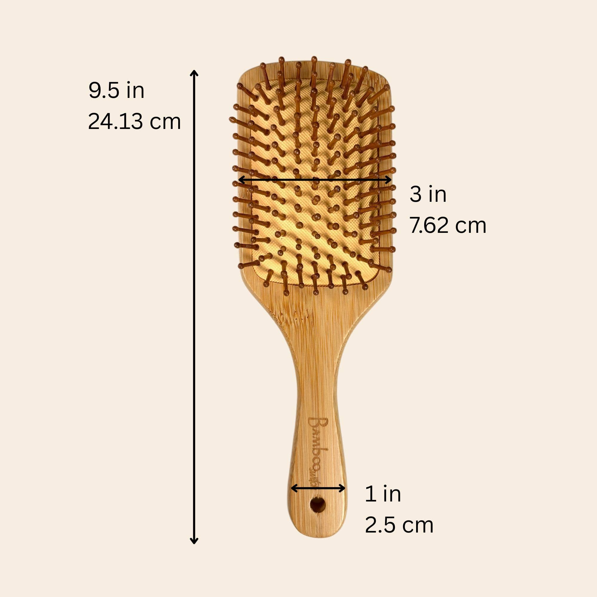 Bamboo Switch – wholesale Hair brush/comb – Bamboo Paddle Hairbrush - Square | Faire Market Bestseller4