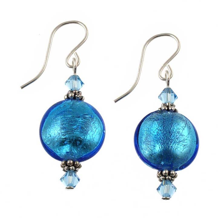 Brincos Island Breeze Aqua Lentil Dangle por atacado de Andrea Menghetti