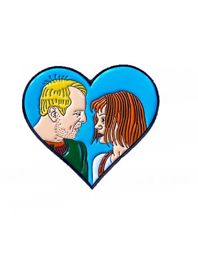 Korben And Leeloo Fifth Element Heart Lapel Pin for wholesale by Born Rad Shop