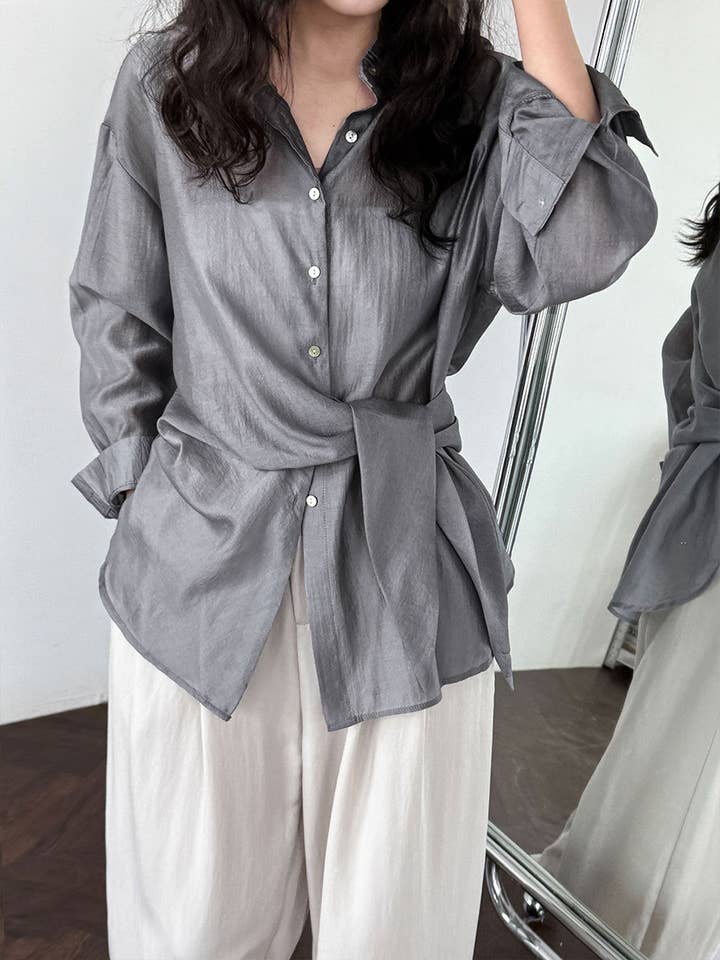 Marayn - Wholesale Button Down Shirt - Women's - 2025 NEW Luxe Tencel Sun Shirt Effortless French Style3