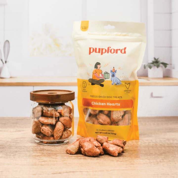 Pupford - Wholesale Pet Treats - Dog - Freeze Dried Chicken Hearts 4.25oz7