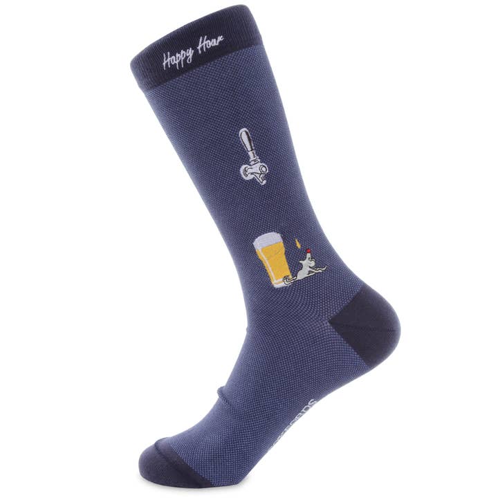 "Happy Hour" - Beer Themed Fine Men's Socks for wholesale by Soxfords