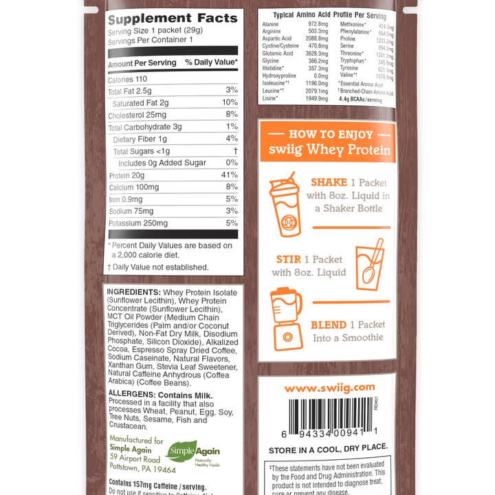 swiig - Wholesale Instant Coffee/Espresso - swiig Single Serve Coffee Mocha Mint 10pk1