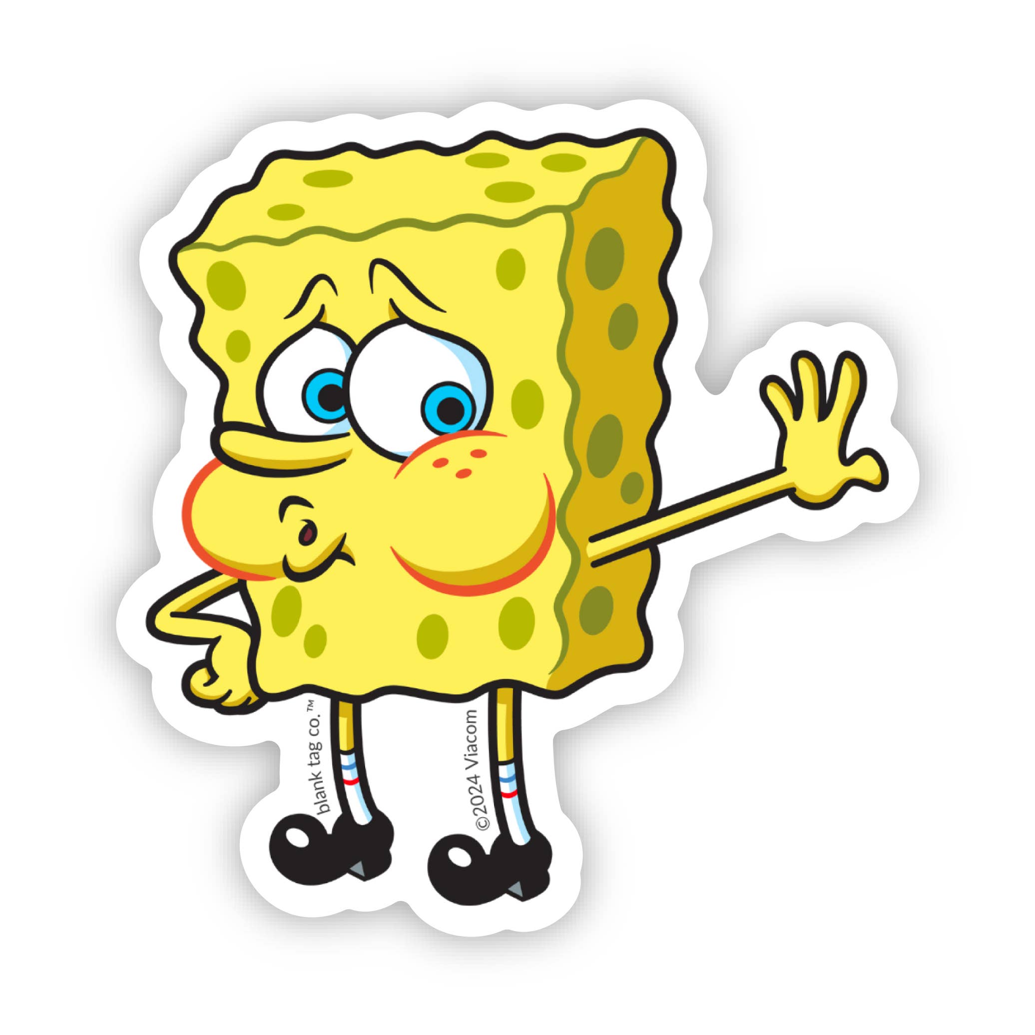 Blank Tag Co. - Waterproof Stickers - Wholesale Sticker - SpongeBob SquarePants® Waterproof Sticker - Tired SpongeBob