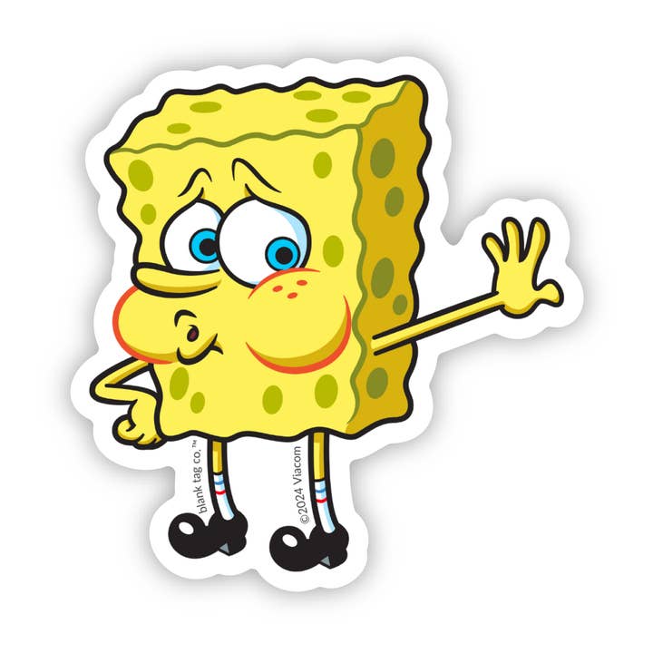Blank Tag Co. - Waterproof Stickers - Wholesale Sticker - SpongeBob SquarePants® Waterproof Sticker - Tired SpongeBob0