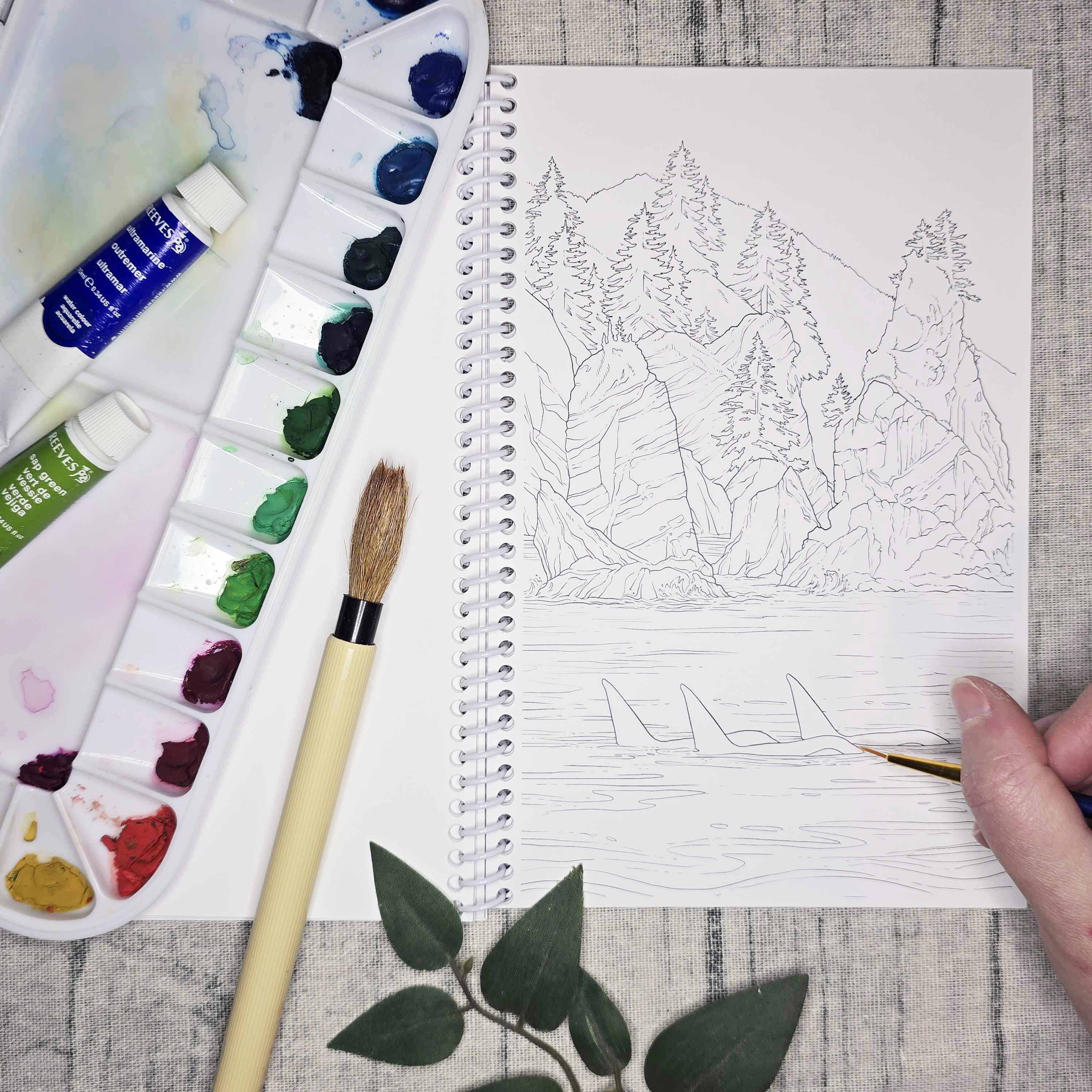 The Snow Finch – wholesale Målarbok - Vuxen – Kustnära Alaska konst målarbok6