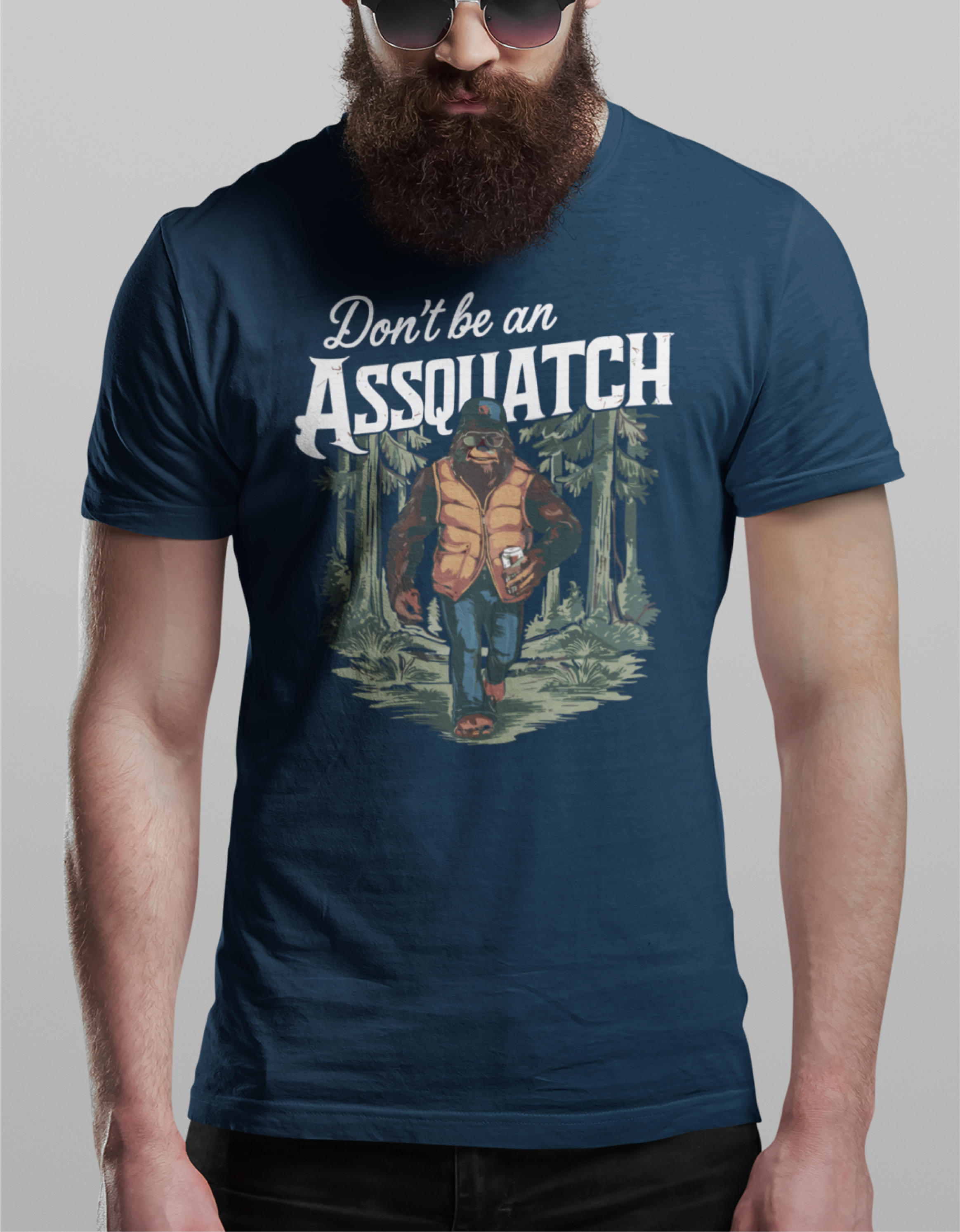Hunt Hook Eat – T-shirt estampada - Unissexo por atacado – T-shirt Don't Be Asquatch1