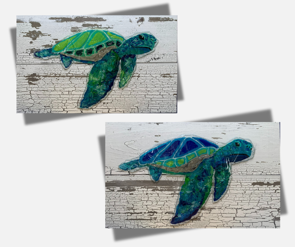A SEAGLASS CREATION/SALTY SIGNS DESIGNS – wholesale Målning/Teckning – Målning av sjöglas-sköldpadda1