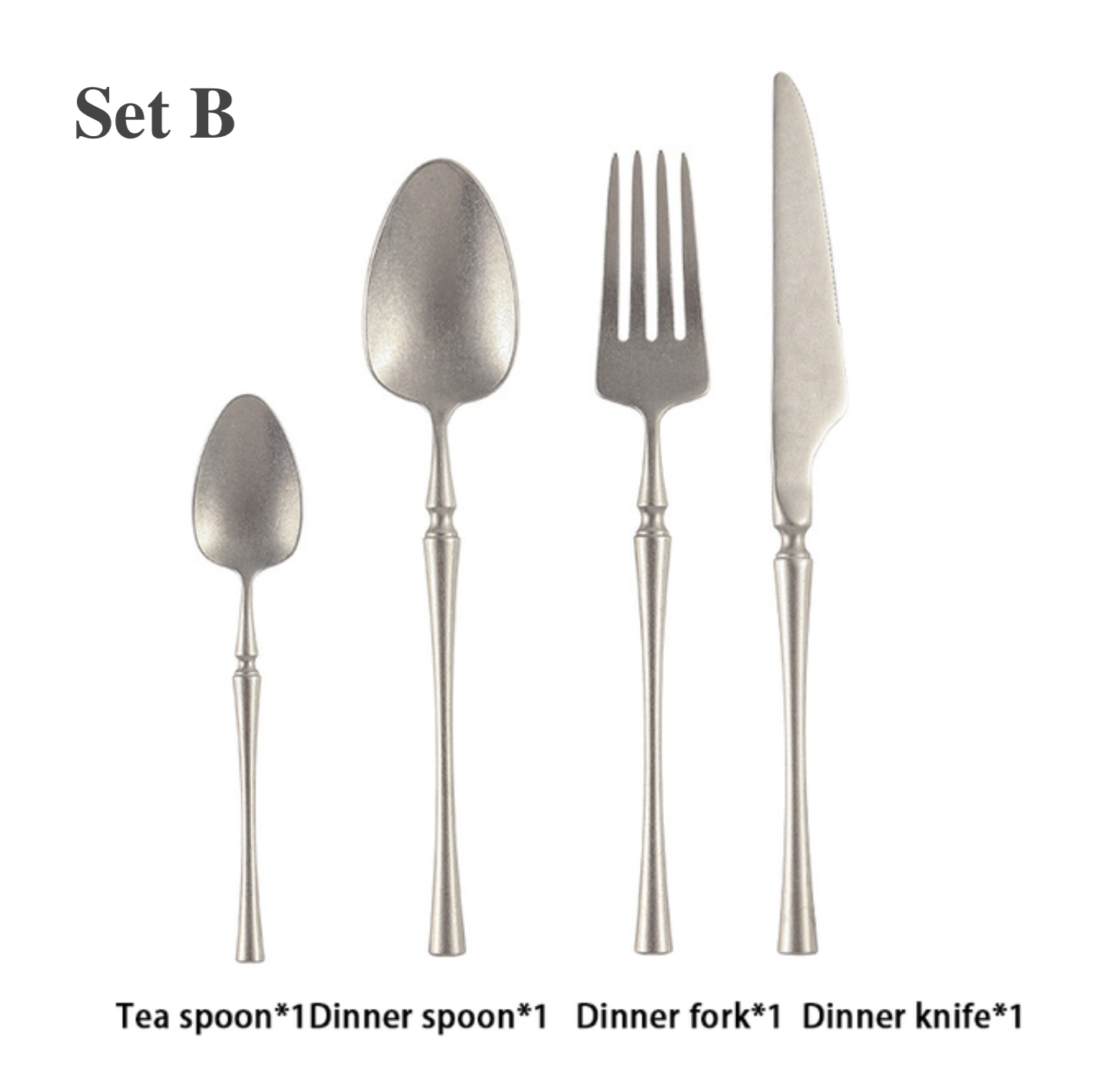 Homerely (We Cover All Import Duties) - Vente Sets de couverts - Ensemble de couverts rétro en acier inoxydable 3041