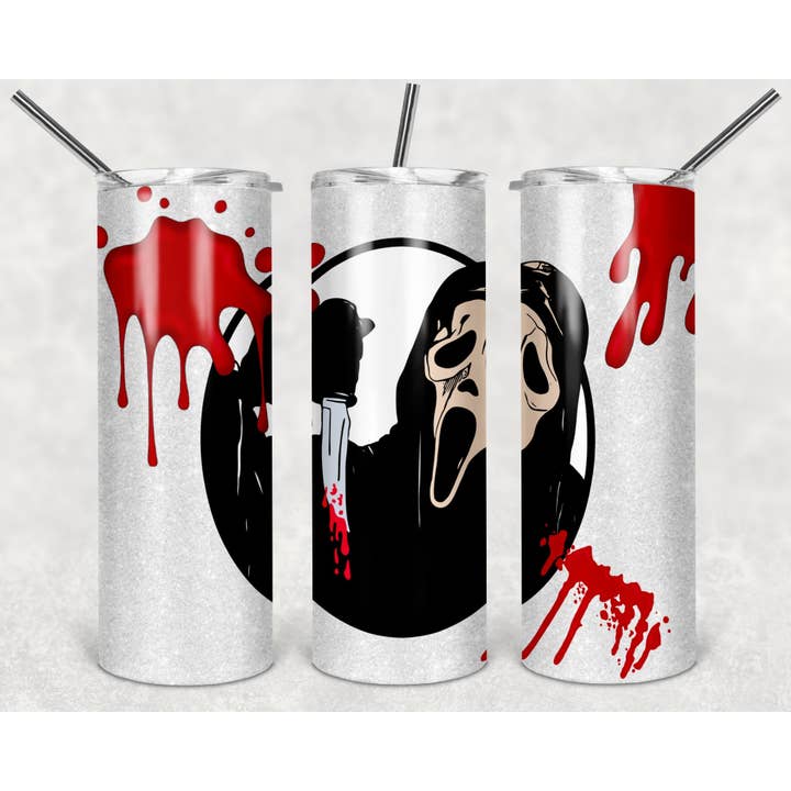 Bloody Ghostface 20 oz Skinny Tumbler for engroshandel hos WST Wholesale