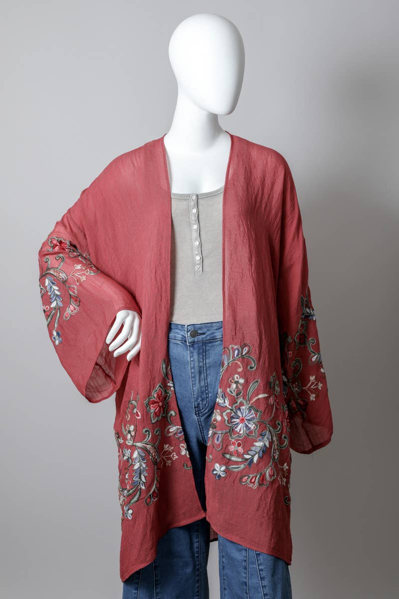 Leto Accessories - Wholesale Kimono - Women's - Chic Full-Length Flower Kimono - Versatile Layering Piece 🌼3
