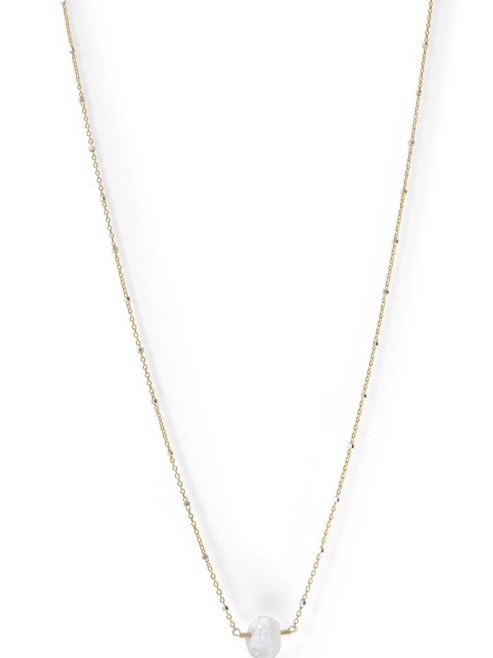 Herkimer Diamond Drop ketting in geelgoud voor wholesale door Rebecca Scott Jewelry