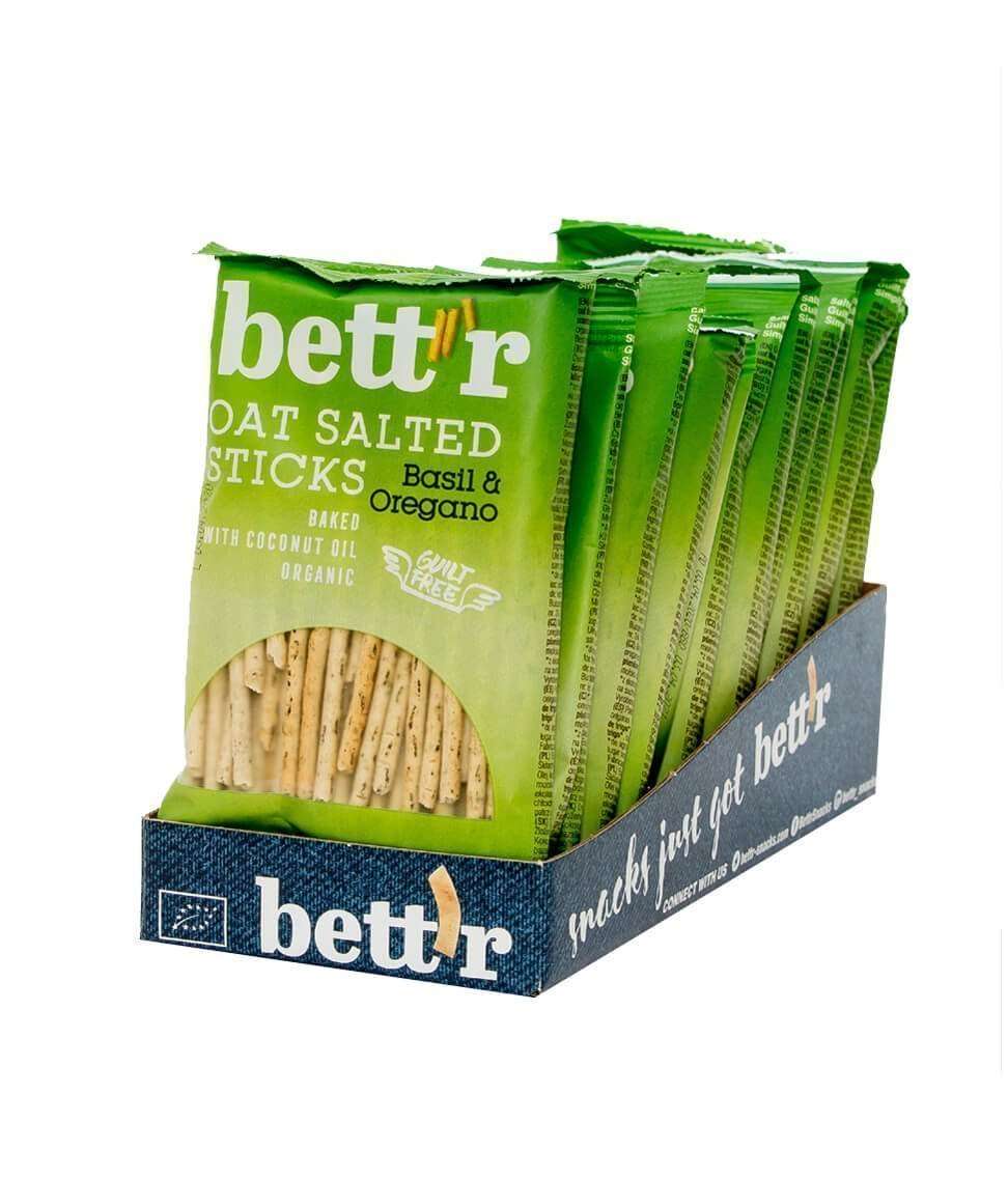 Smart Organic - Wholesale Crackers - Oat Salted Sticks Basil & Oregano, Bio, Bett'r, 50g1