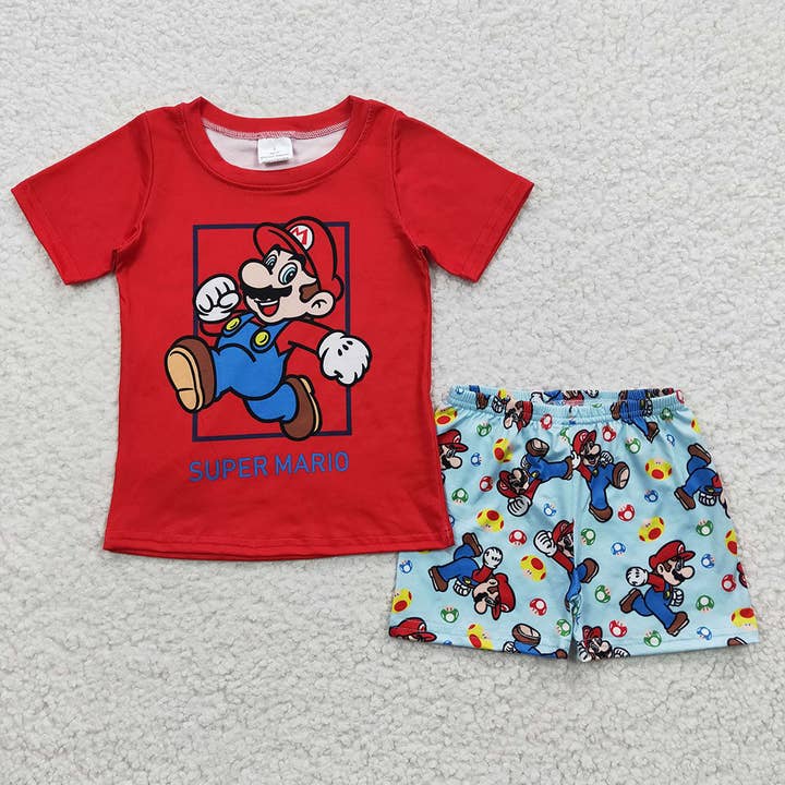 Baby Boys Red Shirt Shorts Clothes Sets for wholesale by Aier Wholesale