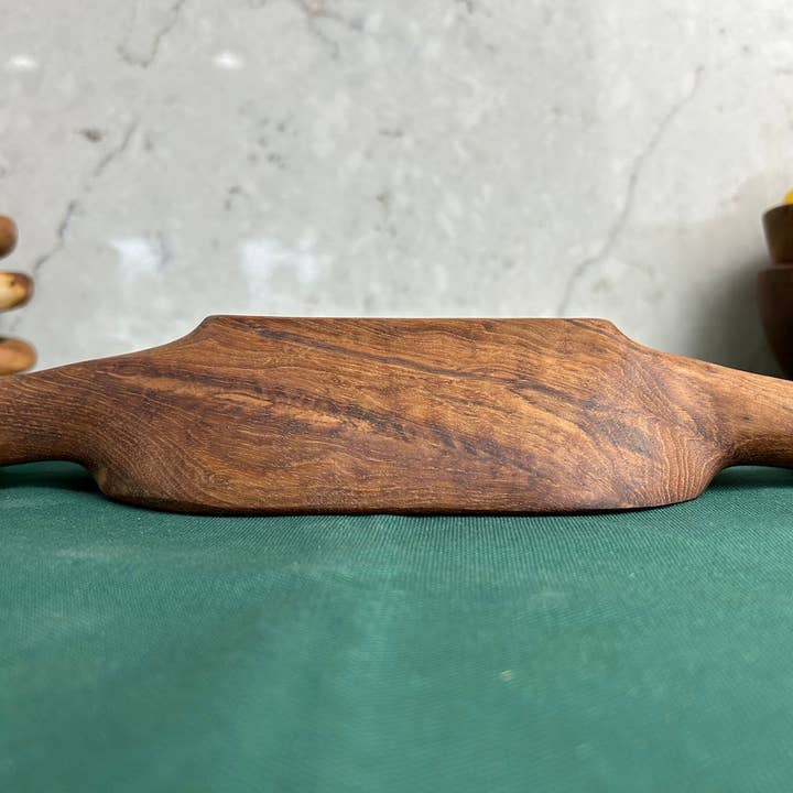 Tuckahoe Hardwoods – Engroshandel Pyntebakke – Rustikt teaktræsfad med håndtag - lille6