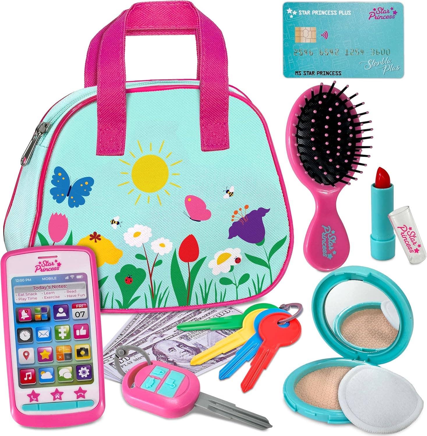 Stargo Brands Llc – Conjunto de brinquedos - Crianças por atacado – Meu primeiro conjunto de bolsa de brincar com dinheiro de mentira e acessórios para meninas2