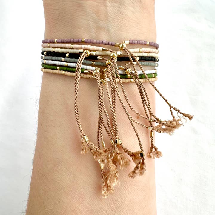 Gold Dot Adjustable String Bracelet for wholesale by Ocean Breakup