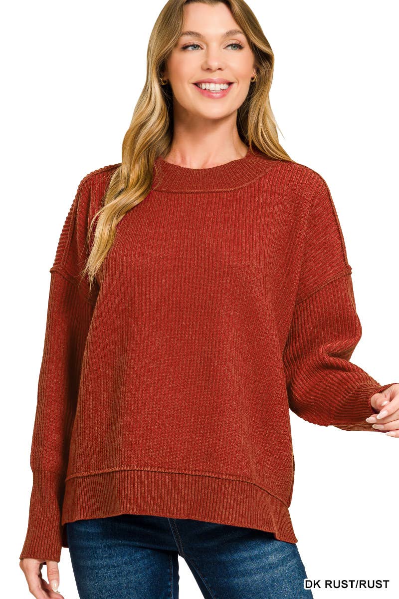 Vanilla Monkey - Wholesale Knit Sweater - Women's - Exposed Seam Two Tone Sweater3