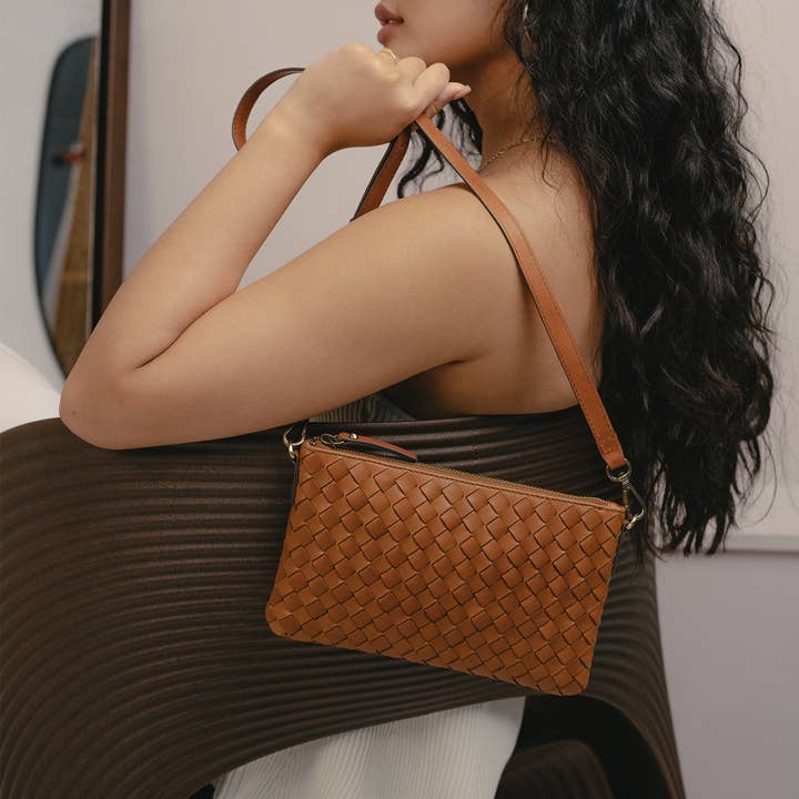 O My Bag - Venta al por mayor Bandolera - Mujer - Lexi - Cuero Clásico Tejido en Cognac7