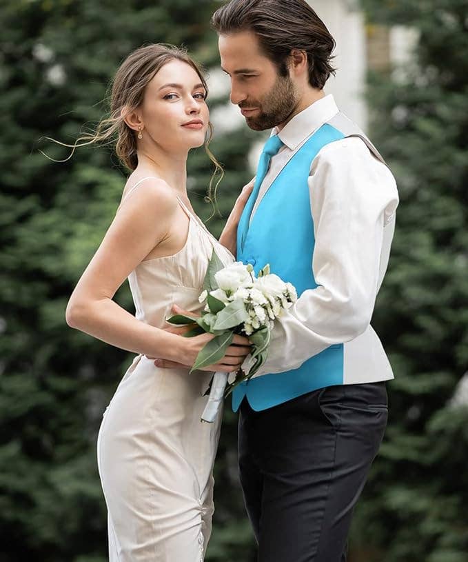 Dubal Brothers - Wholesale Suit Vest - Men's - Vittorio Farina Solid Satin Vest Set (White Back) Var. 02 (Mustard-Yellow)33