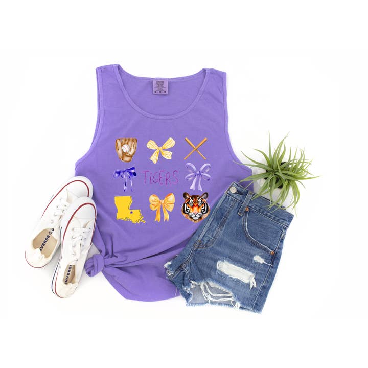 Débardeur de baseball LSU Tigers pour femmes Louisiana pour la vente par Gia Gifts Boutique