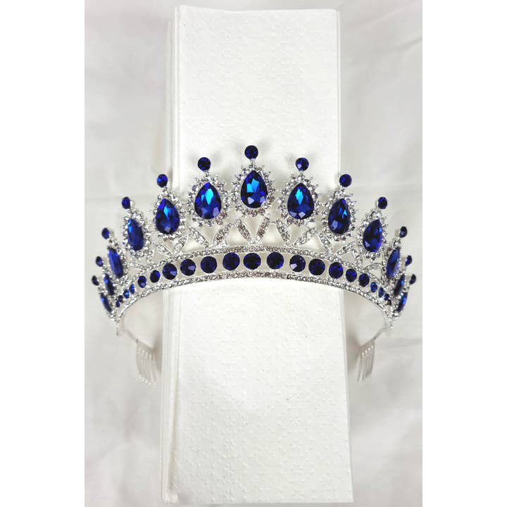 Chicas - Wholesale Tiara - Women's - One Size Fits All Metal Tiara With Jewel Rhinestones HT879-59