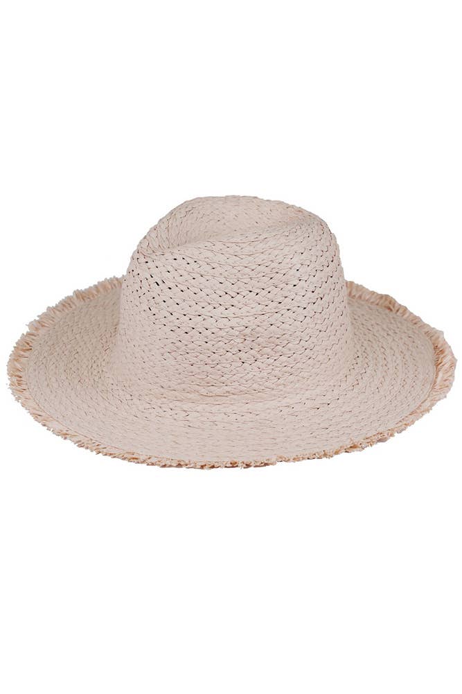 Hana - Wholesale Straw Hat - Women's - Frayed Solid Straw Hat4
