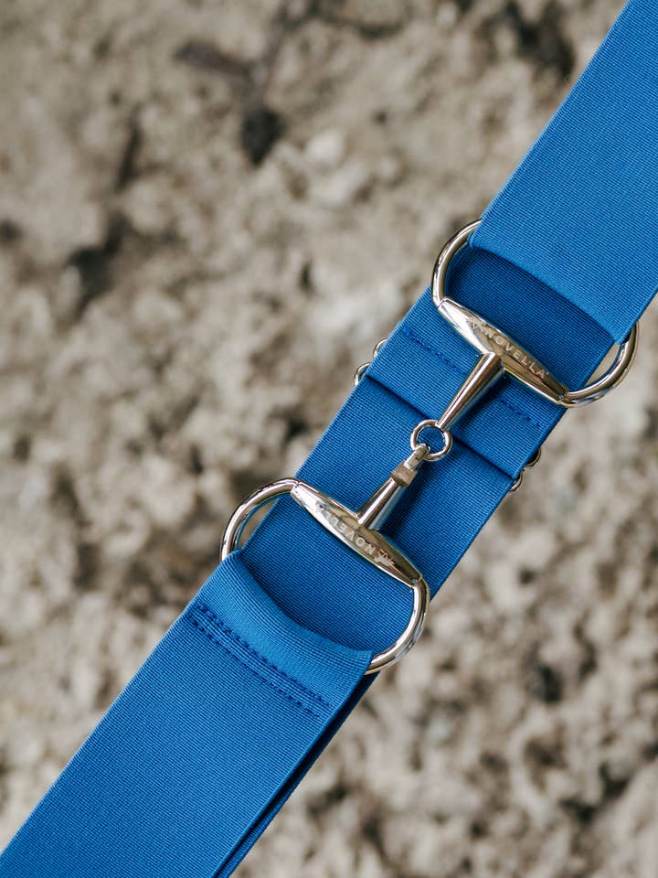 The Novella Snaffle Belt in Blue Ribbon. (Silver Buckle) for wholesale by Novella Equestrian