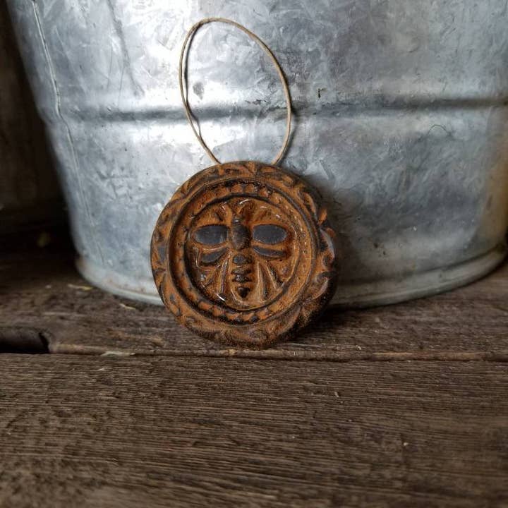 Farm and Hive - Wholesale Ornament - Bee Medallion | Beeswax Ornament1