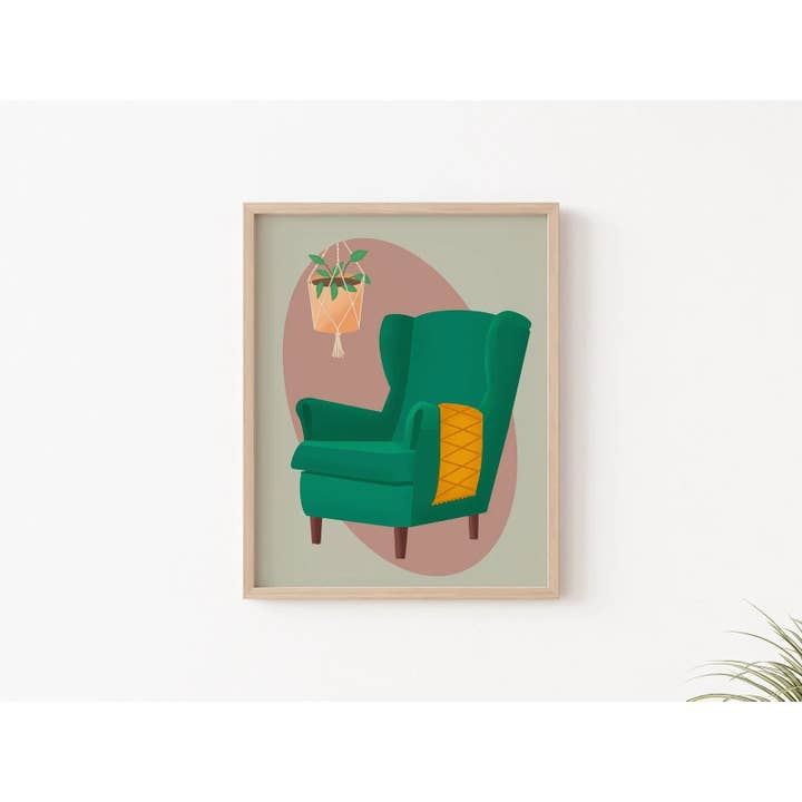 Hygge Cozy Room Art Print for wholesale by Golden Paper Goods