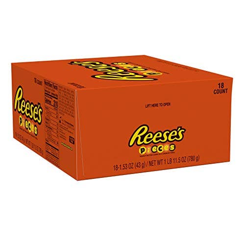 Shop The King - Wholesale Chocolate Covered Sweets - REESE'S Pieces Peanut Butter Candy, 1.5 Ounce (Pack of 18)