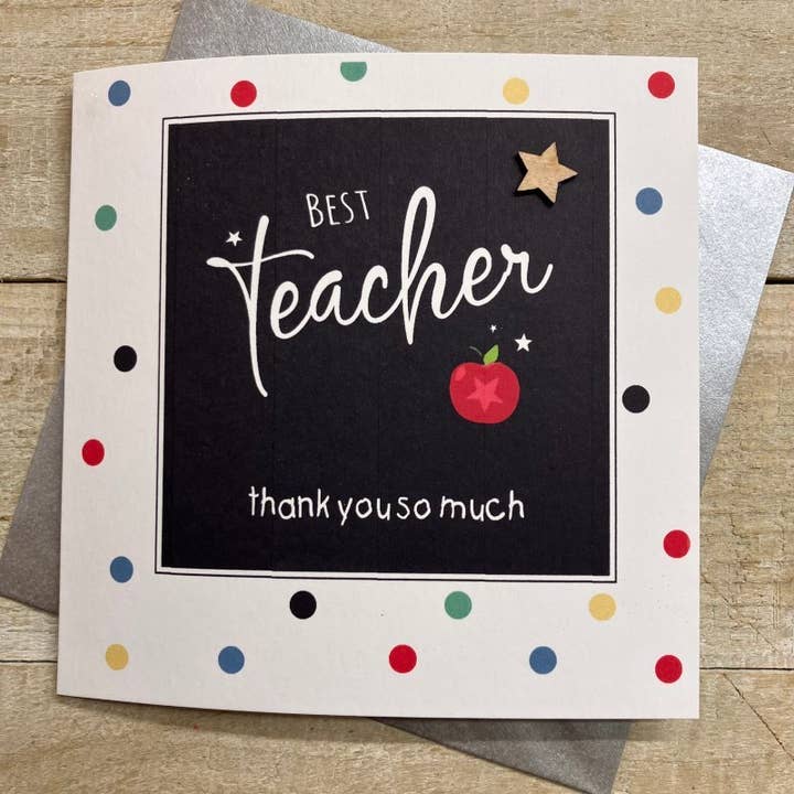 Best Teacher - Chalk Board (S637) for wholesale by White Cotton Cards