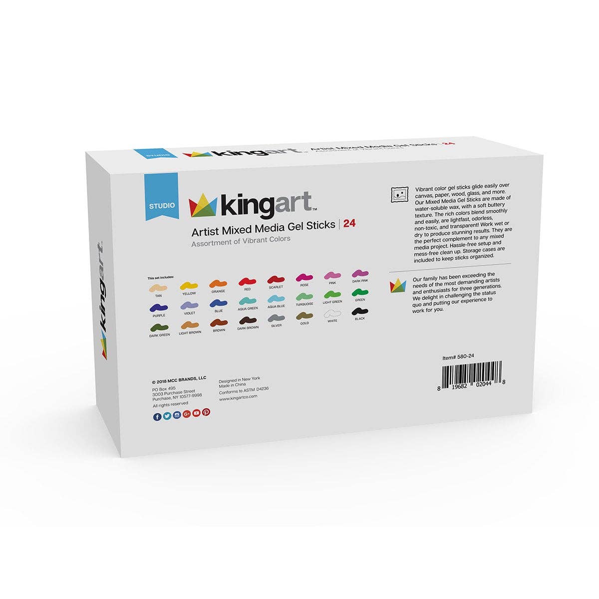 KINGART – wholesale Kritor – Gelstiftkritor 24 färger9