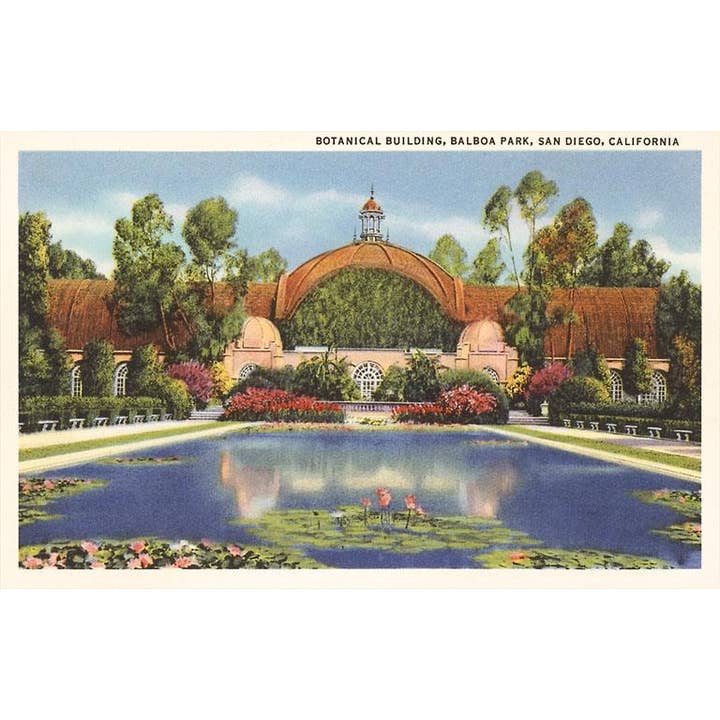 Impresión artística SD-197 Edificio Botánico, Balboa Park, San Diego, para venta al por mayor de Found Image Press