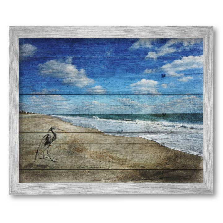 Coastal I canvas met lijst voor wholesale door Courtside Market