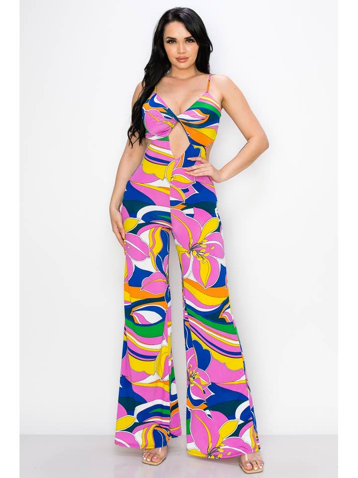 JUMPSUIT, MOUWLOOS, TROPICAL 9496J voor wholesale door SHOP17