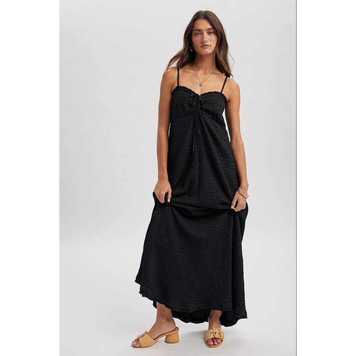 Wishlist Apparel - Wholesale Dress - Women's - TEXTURED TIE-FRONT MAXI DRESS / WL25-1171211
