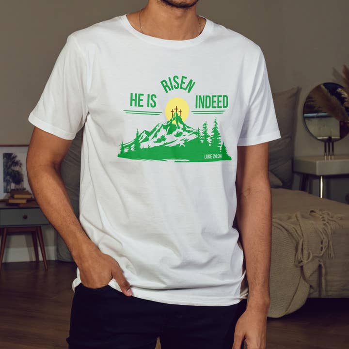 T-shirt chrétien "Il est vraiment ressuscité" pour la vente par GoboxPrintCo