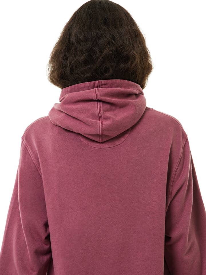 MAHA YOGI STONE HOODIE COFFEE YARN FRENCH TERRY - CHERRY for wholesale on Faire